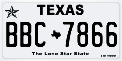 TX license plate BBC7866