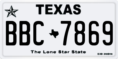 TX license plate BBC7869