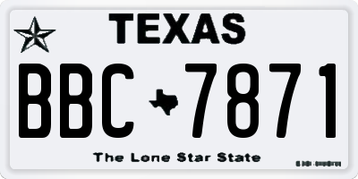 TX license plate BBC7871