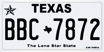 TX license plate BBC7872