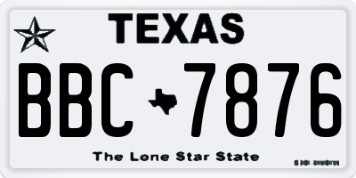 TX license plate BBC7876