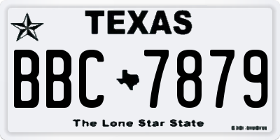 TX license plate BBC7879