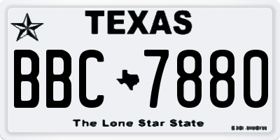 TX license plate BBC7880