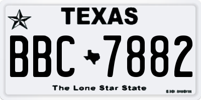 TX license plate BBC7882