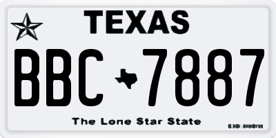 TX license plate BBC7887