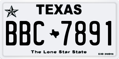 TX license plate BBC7891