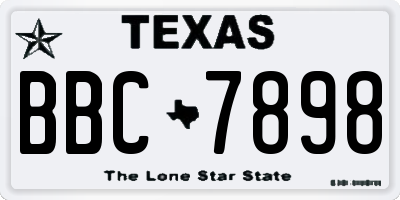 TX license plate BBC7898