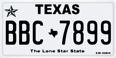 TX license plate BBC7899