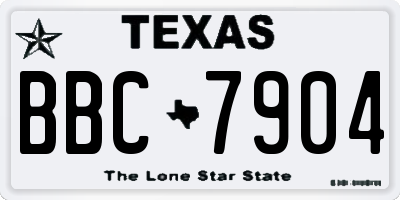 TX license plate BBC7904