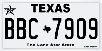 TX license plate BBC7909