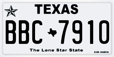 TX license plate BBC7910