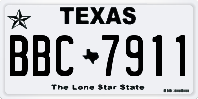 TX license plate BBC7911