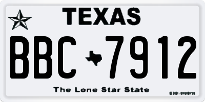 TX license plate BBC7912
