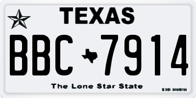 TX license plate BBC7914
