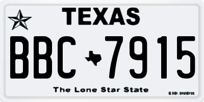 TX license plate BBC7915