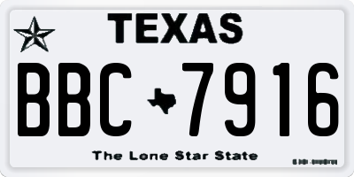 TX license plate BBC7916