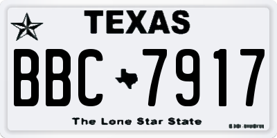 TX license plate BBC7917
