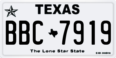 TX license plate BBC7919