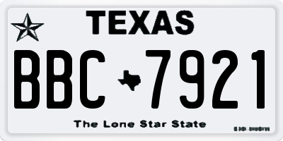 TX license plate BBC7921