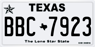 TX license plate BBC7923