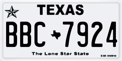 TX license plate BBC7924