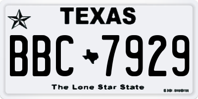 TX license plate BBC7929