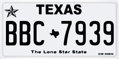 TX license plate BBC7939