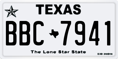 TX license plate BBC7941