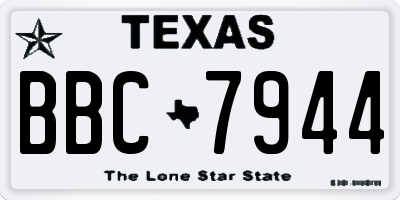 TX license plate BBC7944