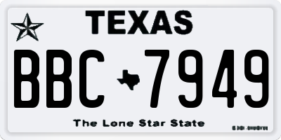 TX license plate BBC7949