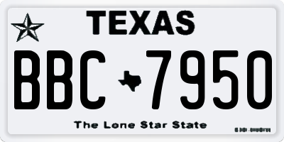 TX license plate BBC7950