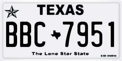 TX license plate BBC7951