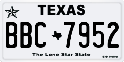 TX license plate BBC7952