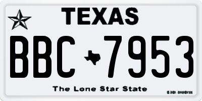 TX license plate BBC7953