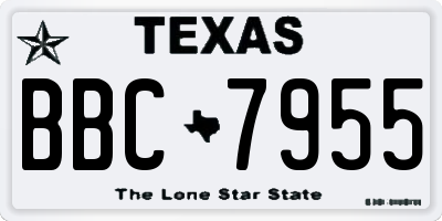 TX license plate BBC7955
