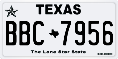 TX license plate BBC7956