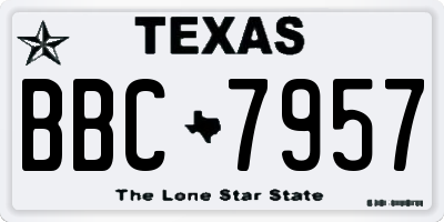 TX license plate BBC7957