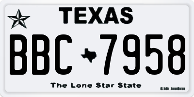 TX license plate BBC7958