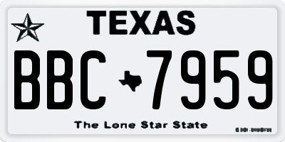 TX license plate BBC7959