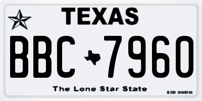 TX license plate BBC7960