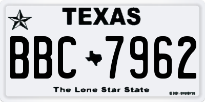 TX license plate BBC7962