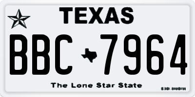 TX license plate BBC7964