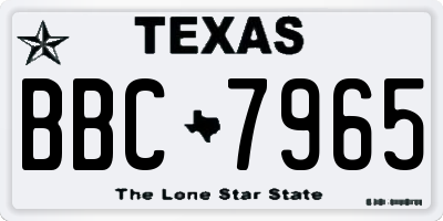 TX license plate BBC7965