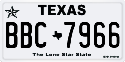 TX license plate BBC7966