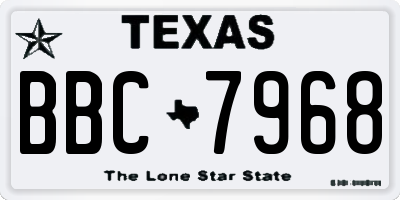 TX license plate BBC7968