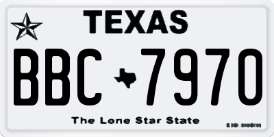 TX license plate BBC7970