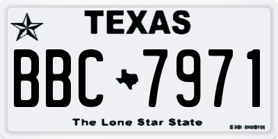 TX license plate BBC7971