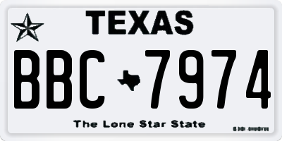 TX license plate BBC7974