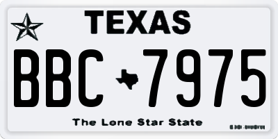 TX license plate BBC7975