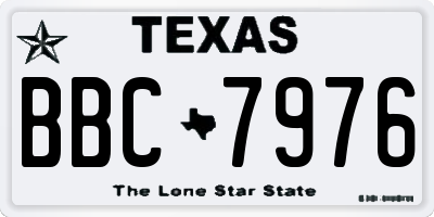 TX license plate BBC7976